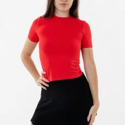 Los Angeles Apparel RN378 - Nylon Short Sleeve Crewneck Fitted Tee