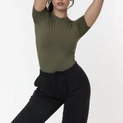 Los Angeles Apparel RN378 - Nylon Short Sleeve Crewneck Fitted Tee