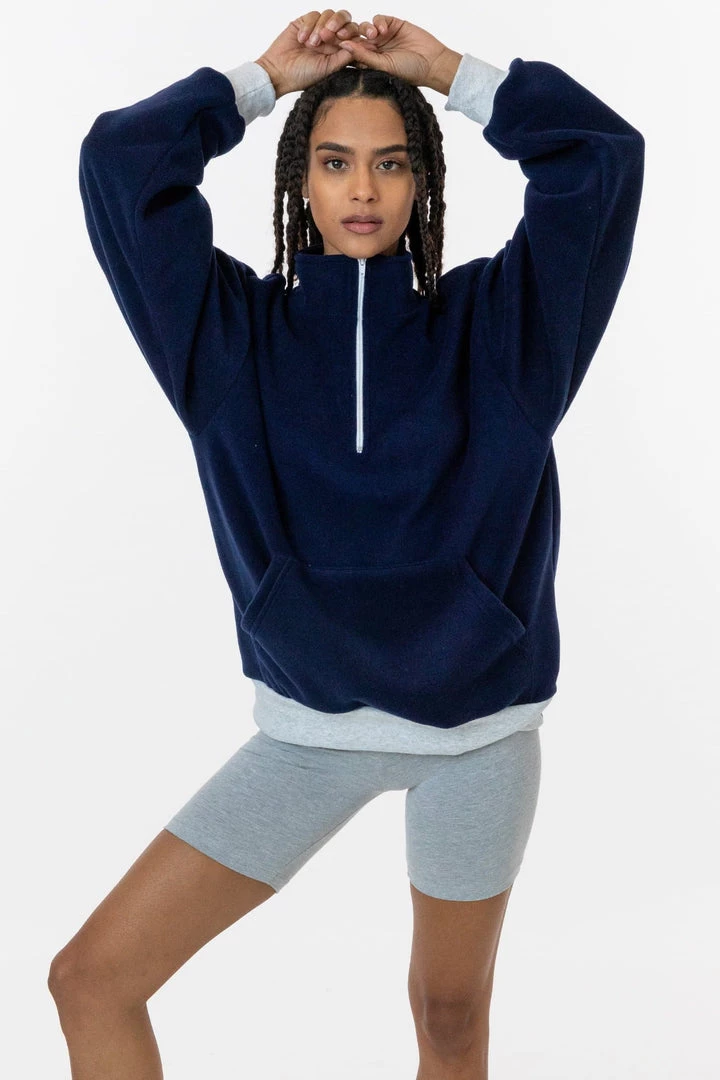 Los Angeles Apparel PF408 Mix - Polar Fleece Half Zip Pullover Men's 5 Los Angeles Apparel PF408 Mix - Polar Fleece Half Zip Pullover Men's