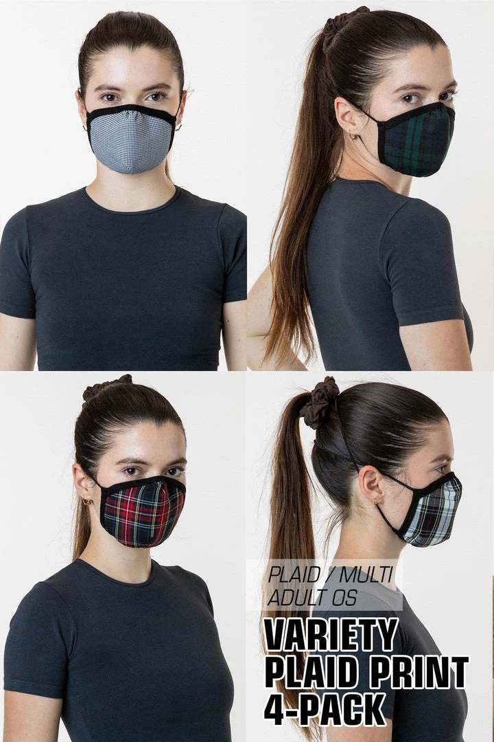 Los Angeles Apparel Women's FACEMASK4 - 4-Pack Cotton Mask 5 Los Angeles Apparel Women's FACEMASK4 - 4-Pack Cotton Mask
