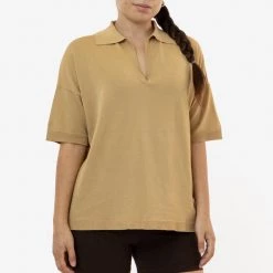 Los Angeles Apparel RFK371 - Viscose Nylon Oversized Knit Polo