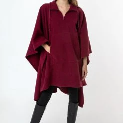 Los Angeles Apparel Women's PF419 - Polar Fleece Half Zip Poncho