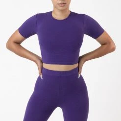 Los Angeles Apparel 83078GD - Garment Dye Short Sleeve Crop Top Women's