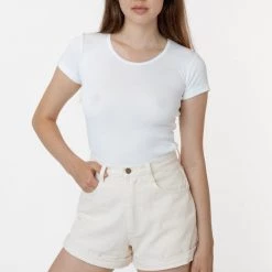 Los Angeles Apparel RBDW05GD - Bull Denim Garment Dye Cuff Short (Summer Color Edition) Women's 14 Los Angeles Apparel RBDW05GD - Bull Denim Garment Dye Cuff Short (Summer Color Edition) Women's