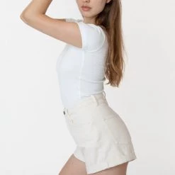 Los Angeles Apparel RBDW05GD - Bull Denim Garment Dye Cuff Short (Summer Color Edition) Women's 15 Los Angeles Apparel RBDW05GD - Bull Denim Garment Dye Cuff Short (Summer Color Edition) Women's