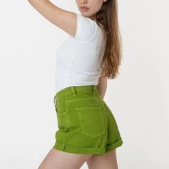 Los Angeles Apparel RBDW05GD - Bull Denim Garment Dye Cuff Short (Summer Color Edition) Women's 16 Los Angeles Apparel RBDW05GD - Bull Denim Garment Dye Cuff Short (Summer Color Edition) Women's