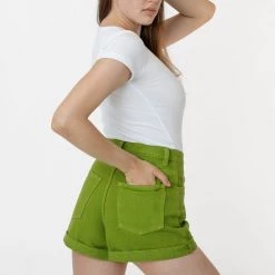Los Angeles Apparel RBDW05GD - Bull Denim Garment Dye Cuff Short (Summer Color Edition) Women's 17 Los Angeles Apparel RBDW05GD - Bull Denim Garment Dye Cuff Short (Summer Color Edition) Women's