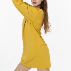 Los Angeles Apparel Women's 1837GD - Long Sleeve Garment Dye Mockneck Dress