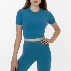 Los Angeles Apparel 83078GD - Garment Dye Short Sleeve Crop Top Women's