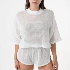 Los Angeles Apparel RIN331 - Cotton Fishnet Crop Top