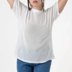 Los Angeles Apparel RIN401 - Cotton Mock Neck Fishnet T-Shirt