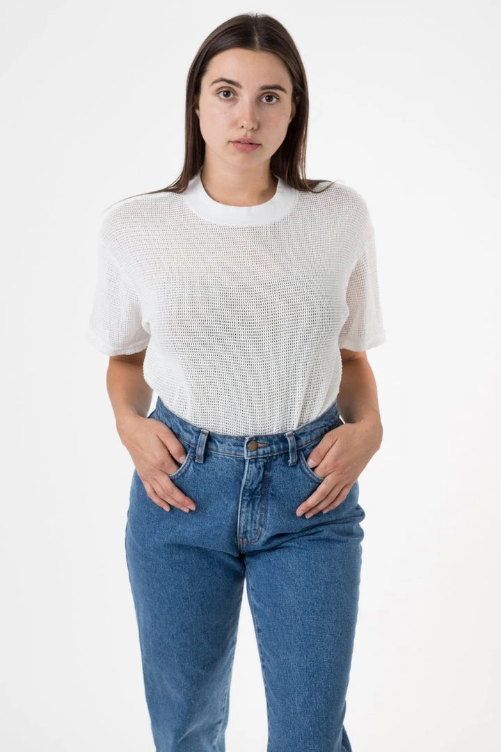 Los Angeles Apparel RIN401 - Cotton Mock Neck Fishnet T-Shirt 7 Los Angeles Apparel RIN401 - Cotton Mock Neck Fishnet T-Shirt