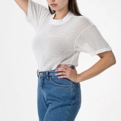Los Angeles Apparel RIN401 - Cotton Mock Neck Fishnet T-Shirt 13 Los Angeles Apparel RIN401 - Cotton Mock Neck Fishnet T-Shirt