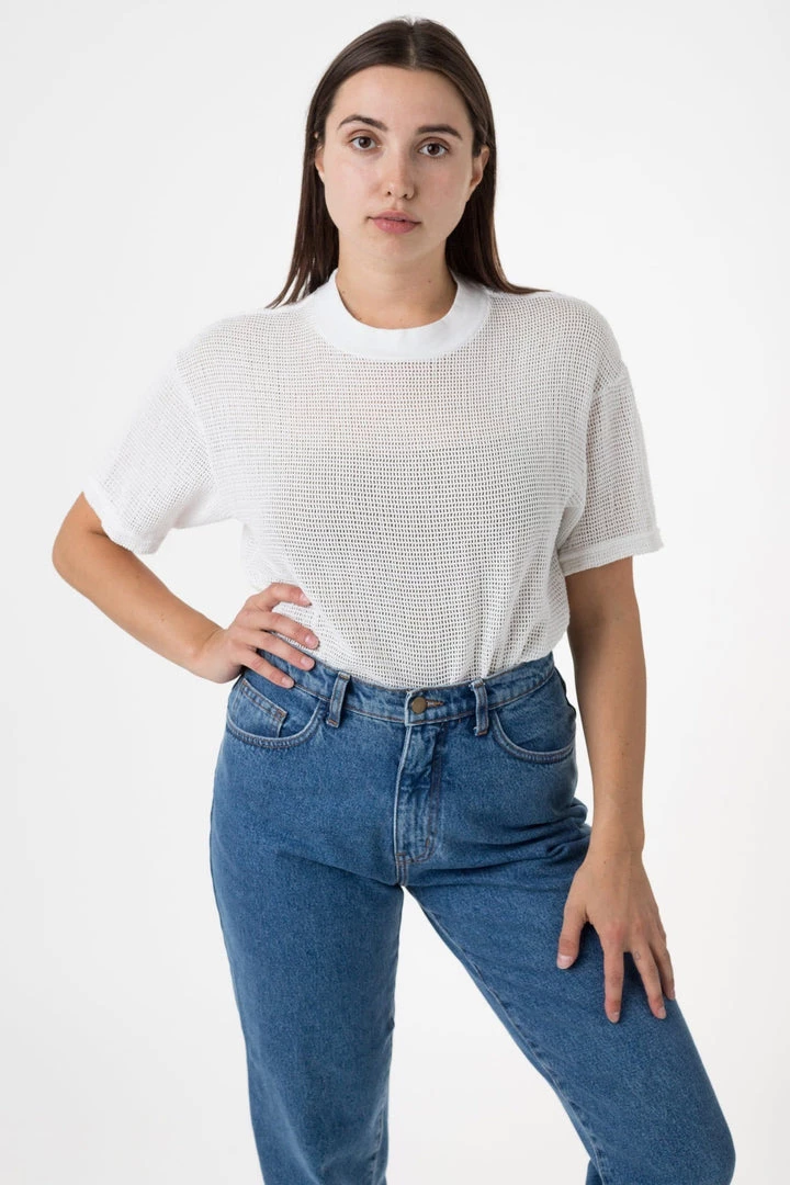 Los Angeles Apparel RIN401 - Cotton Mock Neck Fishnet T-Shirt 11 Los Angeles Apparel RIN401 - Cotton Mock Neck Fishnet T-Shirt