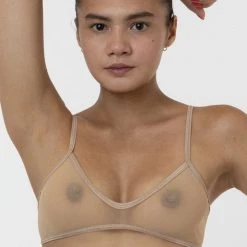Los Angeles Apparel RNS91 - Micro Mesh Spaghetti Bralette Women's
