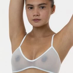 Los Angeles Apparel RNS91 - Micro Mesh Spaghetti Bralette Women's