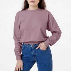 Los Angeles Apparel Women's 1804GD - Long Sleeve Garment Dye Cropped Mockneck