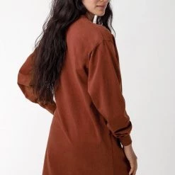 Los Angeles Apparel Women's 1837GD - Long Sleeve Garment Dye Mockneck Dress