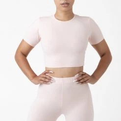 Los Angeles Apparel 83078GD - Garment Dye Short Sleeve Crop Top Women's