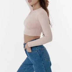 Los Angeles Apparel 83079GD - Garment Dye Long Sleeve Crop Top