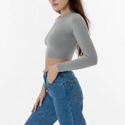 Los Angeles Apparel 83079GD - Garment Dye Long Sleeve Crop Top
