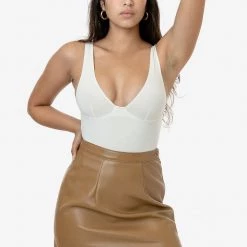 Los Angeles Apparel RLH3012 - Leather Mini Pencil Skirt