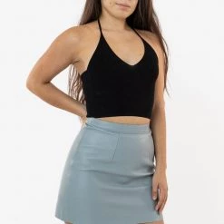 Los Angeles Apparel RLH3012 - Leather Mini Pencil Skirt