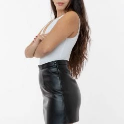 Los Angeles Apparel RLH3012 - Leather Mini Pencil Skirt