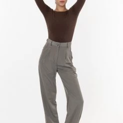 Los Angeles Apparel Women's RSAPP350 - Poly Pleated Straight Leg Pant