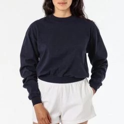 Los Angeles Apparel Women's 1804GD - Long Sleeve Garment Dye Cropped Mockneck