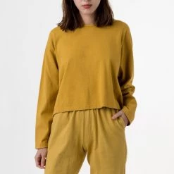 Los Angeles Apparel 1839GD - Long Sleeve Garment Dye Cropped T-Shirt