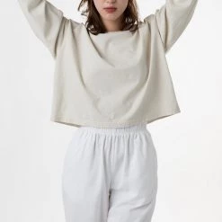 Los Angeles Apparel 1839GD - Long Sleeve Garment Dye Cropped T-Shirt