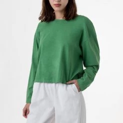 Los Angeles Apparel 1839GD - Long Sleeve Garment Dye Cropped T-Shirt