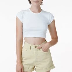 Los Angeles Apparel RBDW05GD - Bull Denim Garment Dye Cuff Short (Limited Edition) Women's