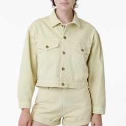 Los Angeles Apparel RBDW03GD - Garment Dye Cropped Bull Denim Jacket (Limited Edition) Women's