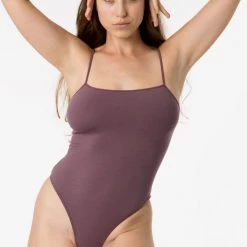 Los Angeles Apparel Women's B100CT - Spaghetti Thong Bodysuit