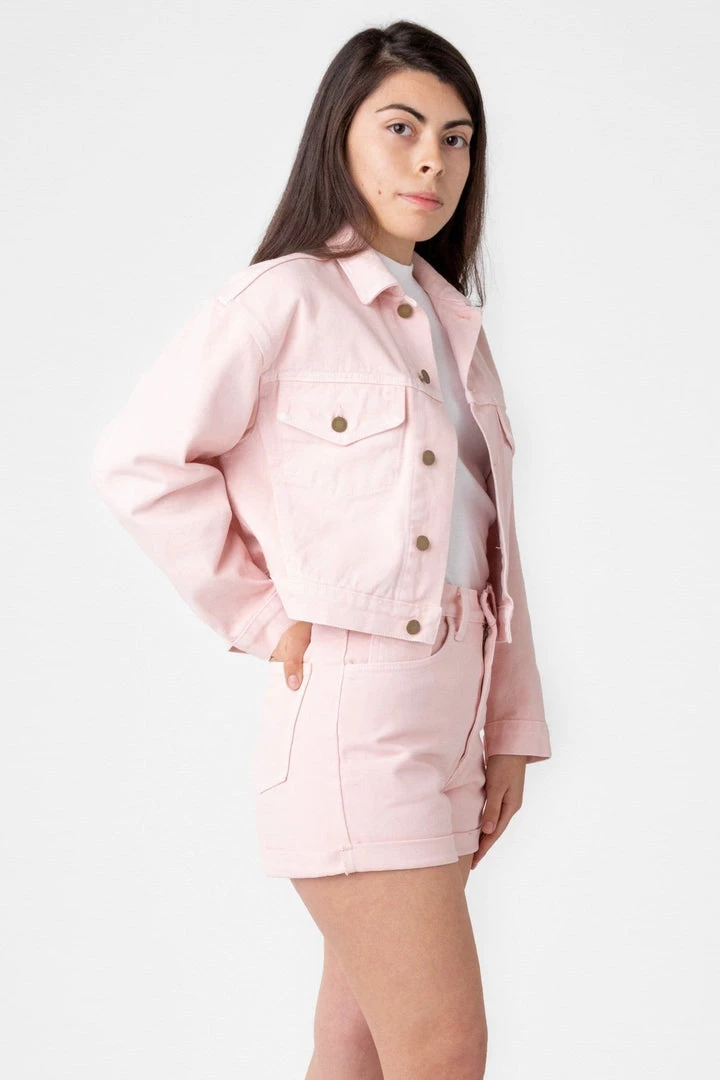 Los Angeles Apparel RBDW03GD - Garment Dye Cropped Bull Denim Jacket 10 Los Angeles Apparel RBDW03GD - Garment Dye Cropped Bull Denim Jacket