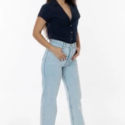 Los Angeles Apparel RDNW08 - Straight Leg High Waisted Jean