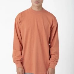 Los Angeles Apparel Men's 1406GD - Long Sleeve Garment Dye Mockneck T-Shirt