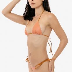 Los Angeles Apparel RLH3437 - Leather Thong Nylon String Bikini Bottom Women's