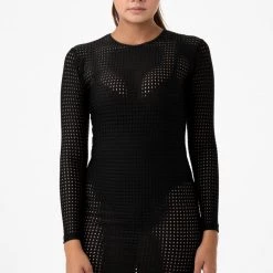 Los Angeles Apparel RNS309 - Long Sleeve Circle Mesh Dress Women's