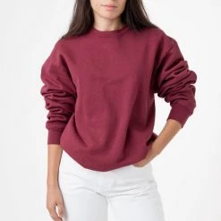 Los Angeles Apparel Women's HF07GD Unisex - 14oz. Garment Dye Heavy Fleece Pullover Crewneck Sweatshirt