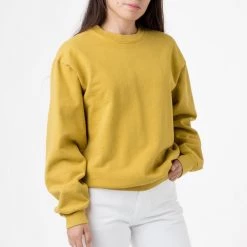 Los Angeles Apparel Women's HF07GD Unisex - 14oz. Garment Dye Heavy Fleece Pullover Crewneck Sweatshirt
