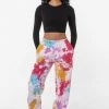 Los Angeles Apparel Women's CF394TD - Tie Dye High Waist Sweatpants 2 Los Angeles Apparel Women's CF394TD - Tie Dye High Waist Sweatpants