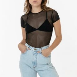 Los Angeles Apparel Women's RNS305 - Micro Mesh Slinky Baby Tee