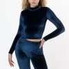 Los Angeles Apparel VVT286 - Velvet Fitted Mid-Length Mockneck Top Women's