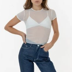 Los Angeles Apparel Women's RNS305 - Micro Mesh Slinky Baby Tee
