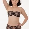 Los Angeles Apparel FNS98 - Floral Lace Ruched Tube Bra 2 Los Angeles Apparel FNS98 - Floral Lace Ruched Tube Bra