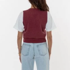 Los Angeles Apparel RFK313 - Cashmere Knit V-Neck Vest Women's