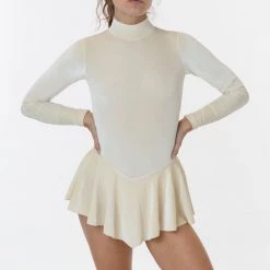 Los Angeles Apparel Women's VVT410 - Velvet Long Sleeve Mockneck Skirted Leotard 10 Los Angeles Apparel Women's VVT410 - Velvet Long Sleeve Mockneck Skirted Leotard